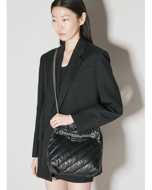 Balenciaga Black Crush Tote Small Shoulder Bag