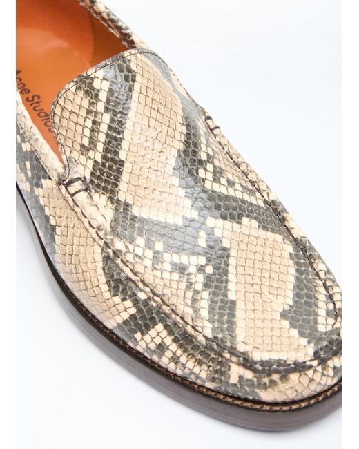 Acne White Snake-embossed Loafers for men