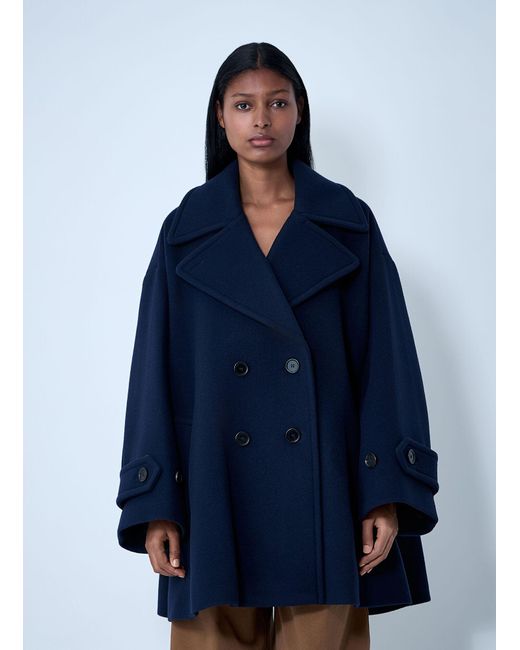 Chloé Blue Chloã Double-Breasted Wool-Blend Coat