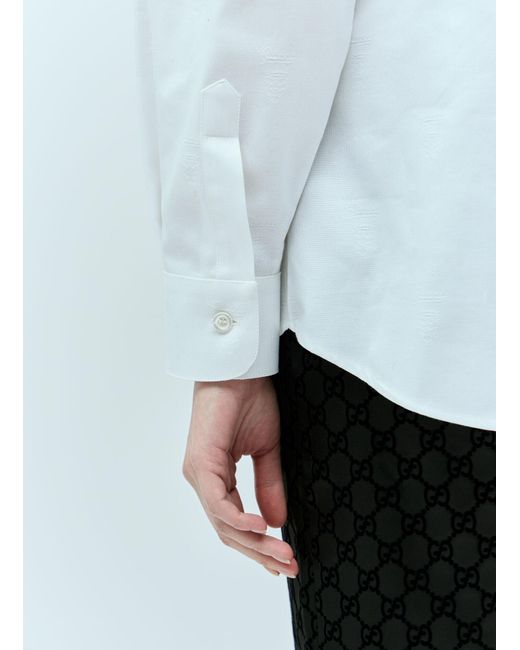 Gucci White Embroidered Classic Shirt