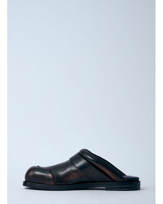 Acne Black Leather Buckle Mules