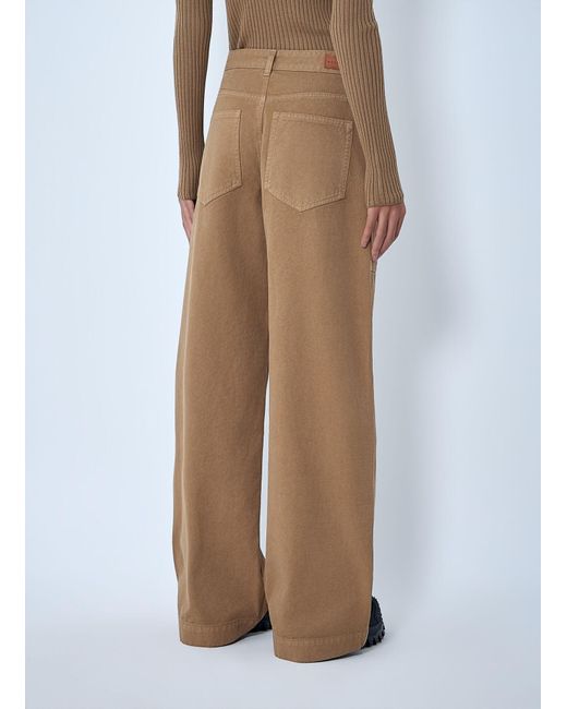Moncler Natural Wide-Leg Cargo Pants
