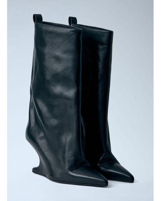 Rick Owens Blue Cantilever 8 Sharp Flared Boots