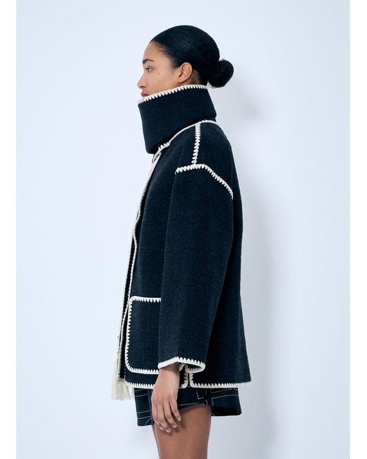 Totême  Blue Embroidered Scarf Jacket