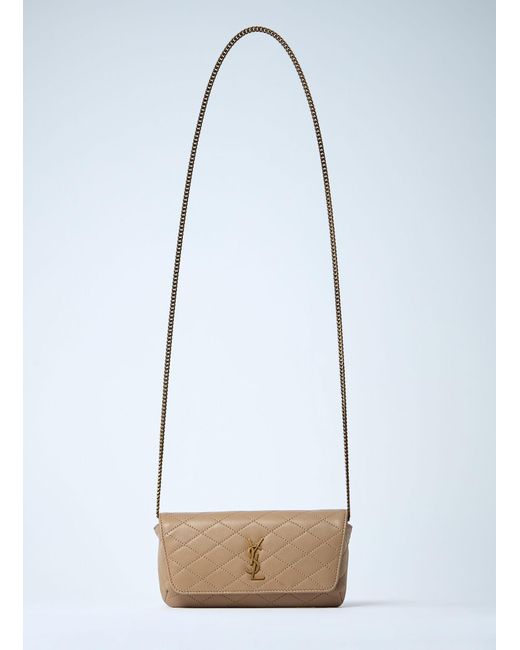 Saint Laurent White Gaby Chain Phone Holder