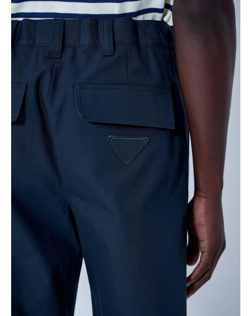 Prada Blue Wide-Leg Tailored Trousers for men