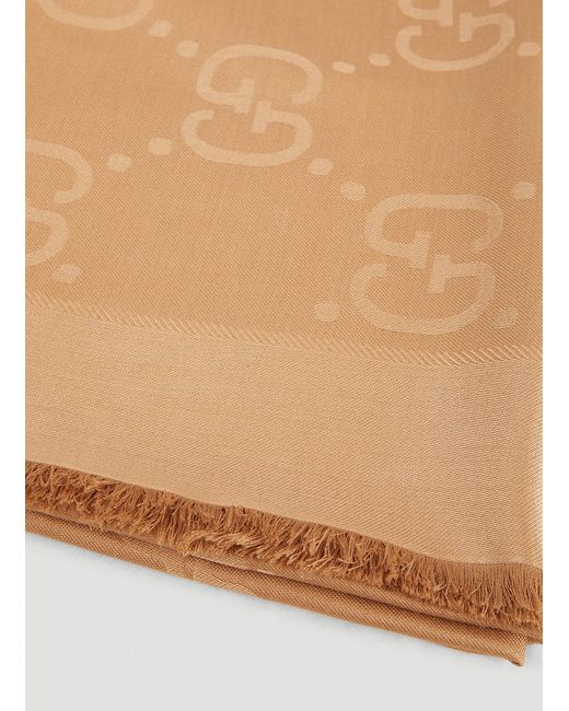 Gucci Natural Gg Jacquard Scarf