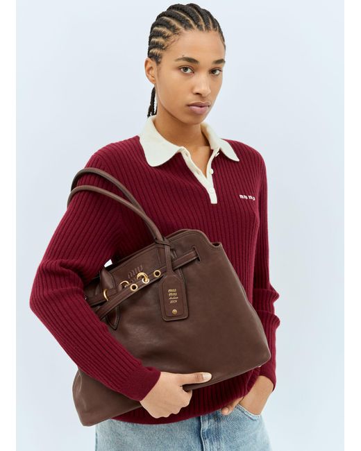 Miu Miu Red Medium Aventure Shoulder Bag