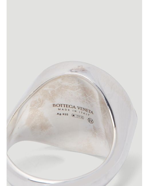 Bottega Veneta White Sterling Ring for men