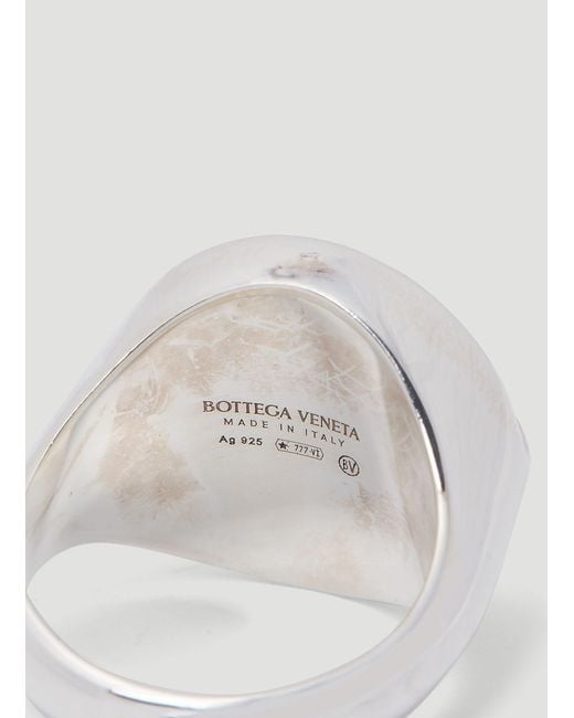 Bottega Veneta White Sterling Silver Ring for men