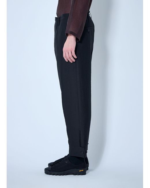 Yohji Yamamoto Blue Drawstring Track Pants for men