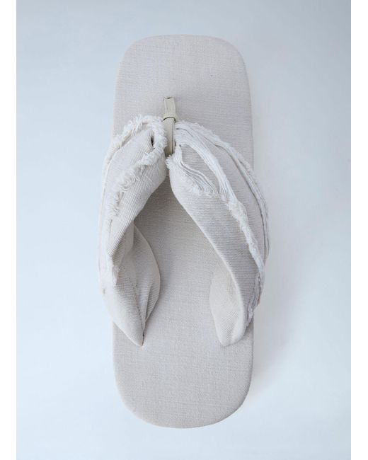 Rick Owens Blue Drkshdw Frayed Edge Thong Sandals for men