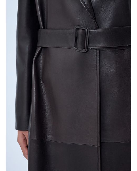 The Row Blue Raisa Leather Coat