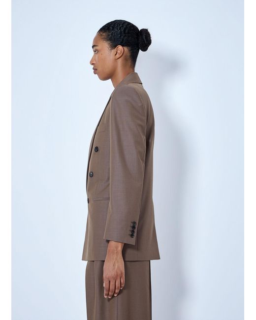 Saint Laurent Brown Double-Breasted Wool Blazer