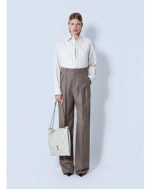 Saint Laurent White Striped Button-Down Shirt