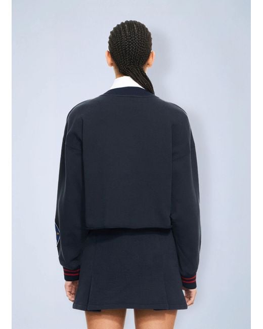 Off-White c/o Virgil Abloh Blue Royal Patch Crop Sweatshirt