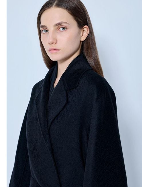 Max Mara Blue Belted Cashmere Coat