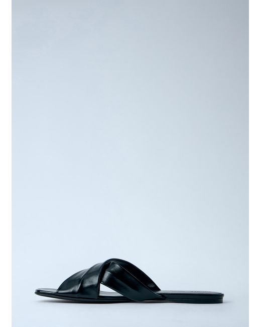 Khaite Black Liria Flat Sandals