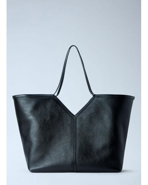 Saint Laurent Blue Y Thin Tote Bag With Removable Pouch
