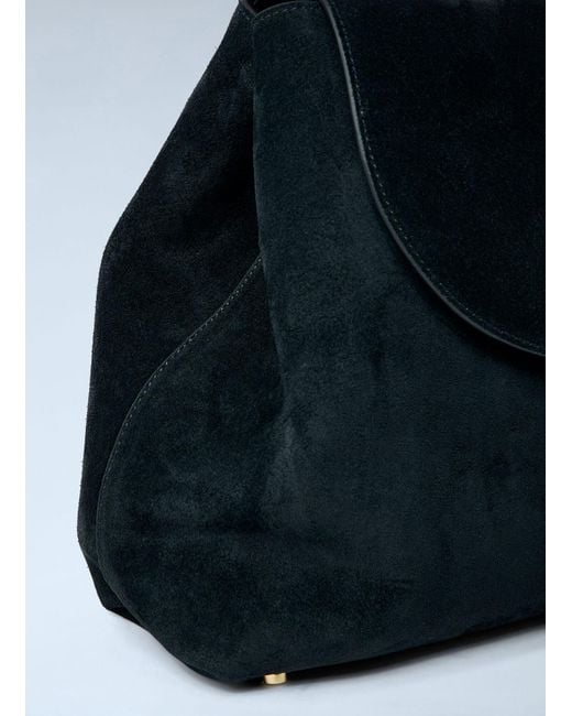 Totême  Blue T-Lock Suede Satchel Bag