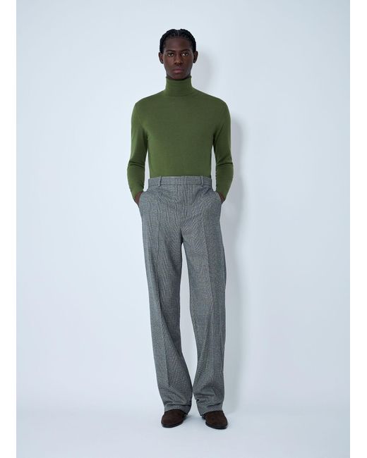 Saint Laurent Green Fine Knit Turtleneck Sweater for men