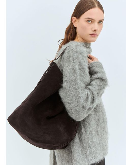 Totême Black Belted Suede Tote Bag