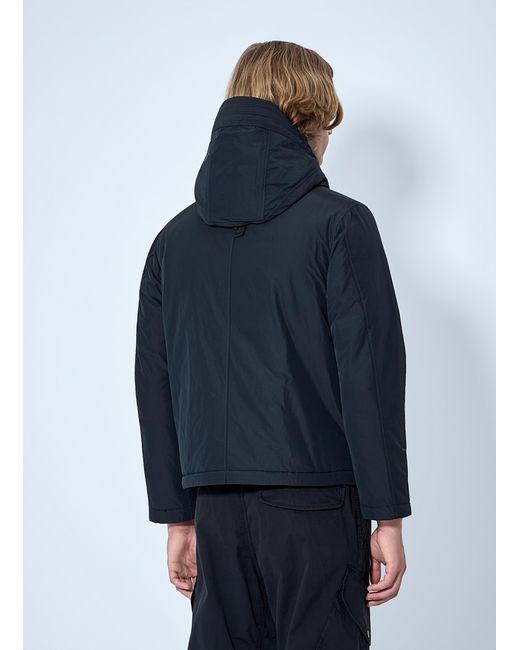 Stone Island Blue Hooded Jacket With Patch Detail for men