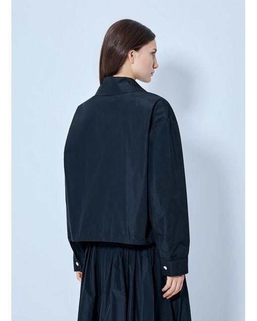 Max Mara Blue Collared Button-up Jacket