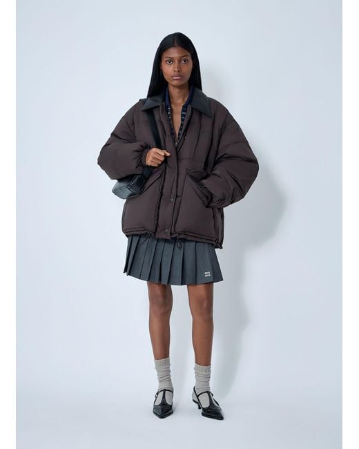 Miu Miu Gray Logo Motif Jacket