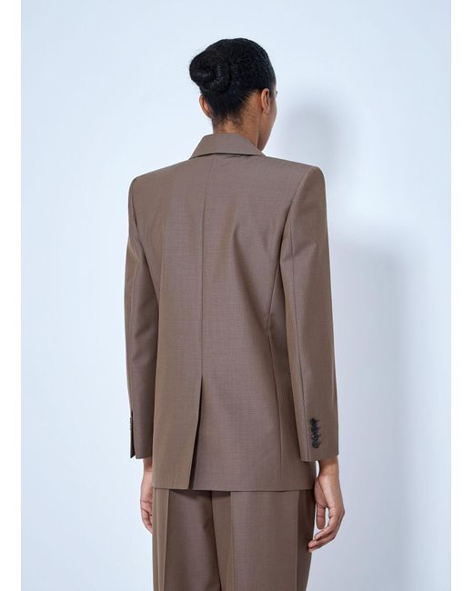 Saint Laurent Brown Double-Breasted Wool Blazer