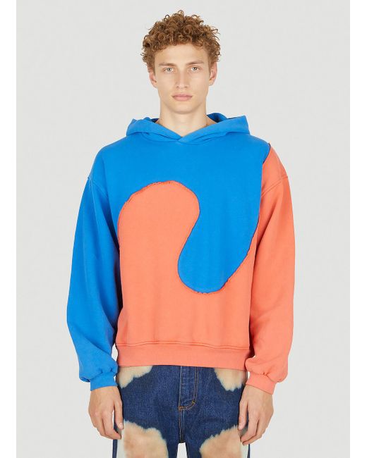 ERL Blue Swirl Hooded Sweatshirt for men