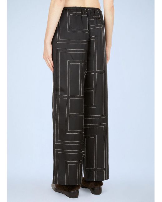Totême Black Monogram Pants
