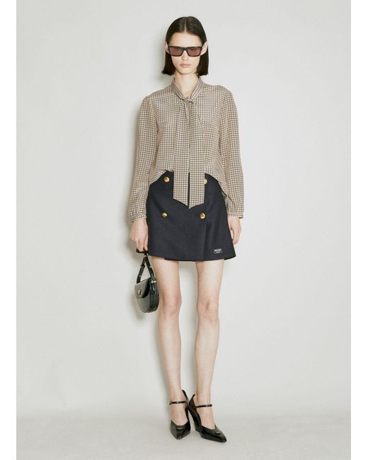 Prada Natural Jacquard Crepe De Chine Shirt