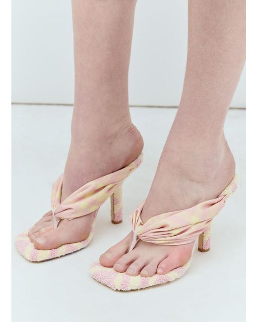 Burberry Pink Check Pool Sandals