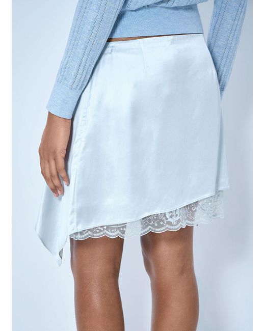 Acne Blue Asymmetric Wrap Skirt