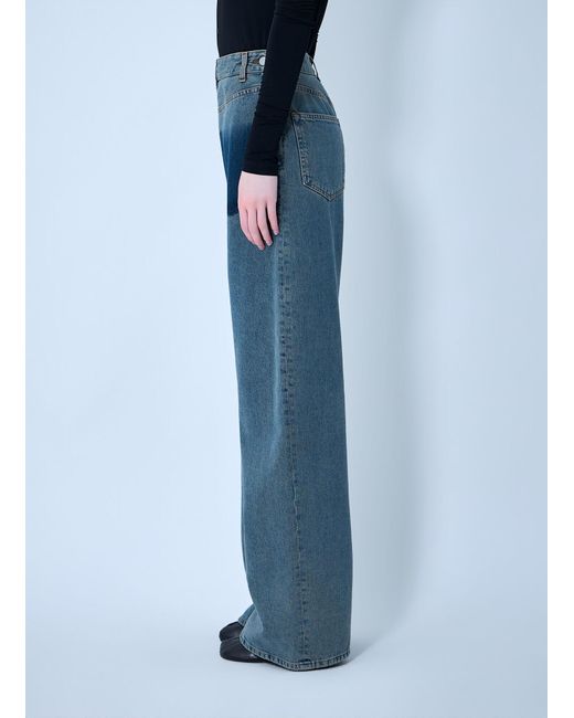 MM6 by Maison Margiela Blue Wide-Leg Patch Pocket Jeans