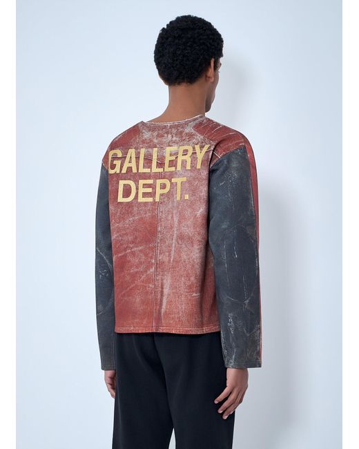 GALLERY DEPT. Red Raw-Edge Zip-Print Top for men