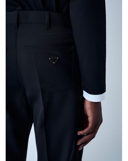Prada Blue Wool Pants for men