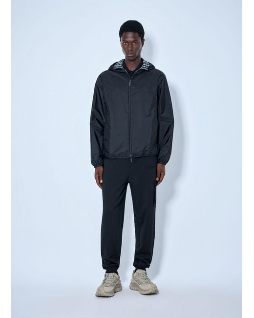 Moncler Blue Reversible Hooded Zip Jacket for men