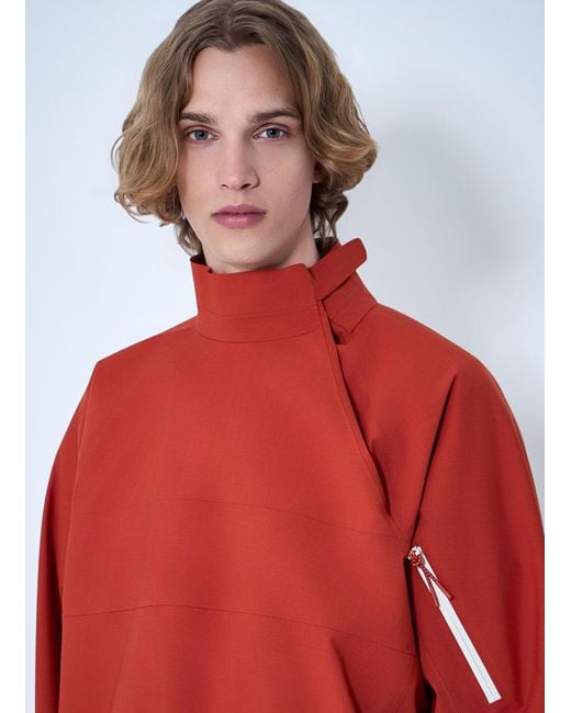 Lacoste Red Asymmetric Zip Jacket for men