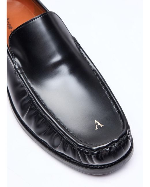 Acne White Leather Loafers for men