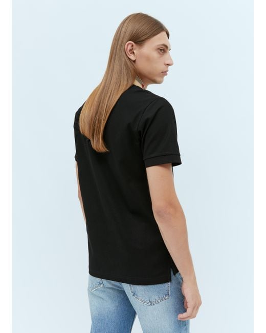 Burberry Check Collar Polo Shirt in Black for Men Lyst