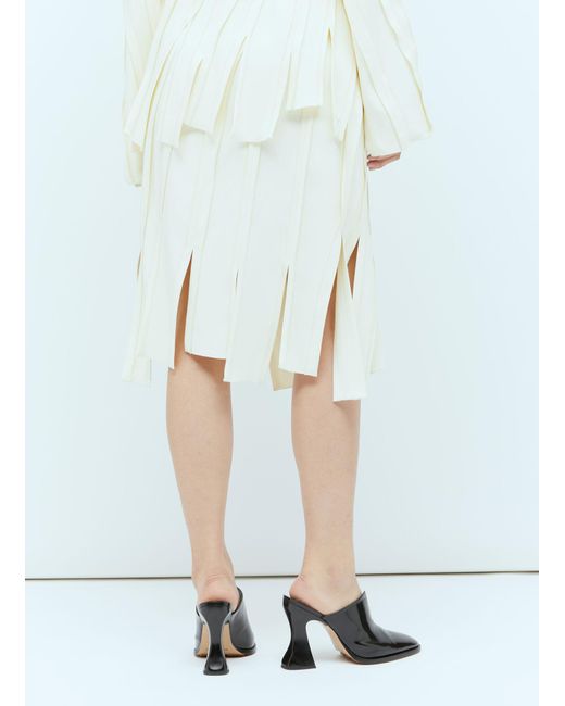 Bottega Veneta White Fringe Hem Panel Skirt
