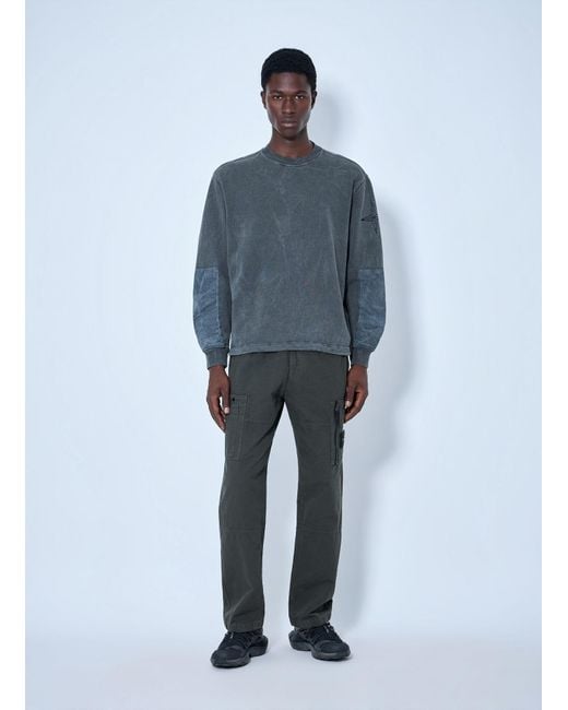 Stone Island Blue Oversized Crewneck Sweatshirt for men