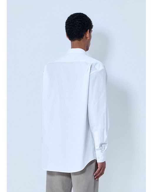 The Row White Cotton Poplin Long-Sleeve Shirt for men