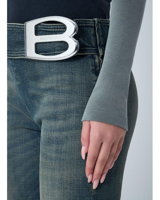 Balenciaga Blue Buckle Bootcut Pants