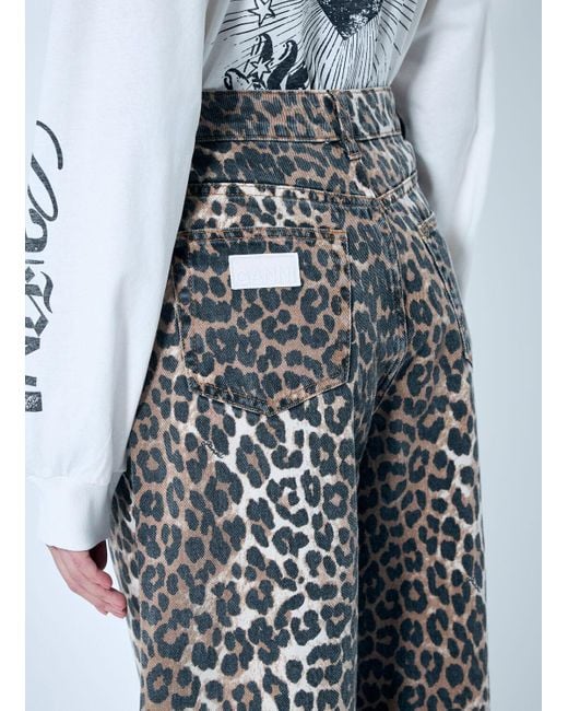 Ganni Blue Leopard Stary Jeans