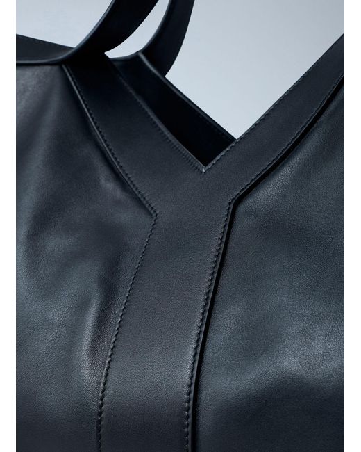 Saint Laurent Blue Large Y-Shaped Leather Tote Bag for men