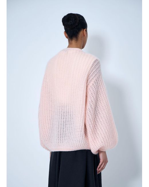 Totême Pink Open Knit Cardigan
