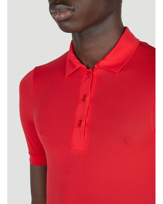Raf Simons Red Stocking Polo Top for men